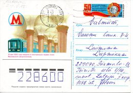 URSS. Carte Pré Timbrée De 1985 Ayant Circulé. Métro De Moscou. - Tramways