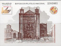 EXFILNA Valladolid 1992 Spanien Block 51 ** 1€ Dominikaner-Kloster San Pablo Hoja Church Bloc Philatelic Sheet Bf Espana - Blocchi & Foglietti