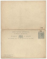 Gambia 1890 Overprinted Postcard With Reply - Gambia (...-1964)