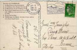 738  Postal Lourdes 1972 Flamme  Francia - Covers & Documents