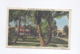 ON BEAUTIFUL SUNSET AVE. PALM BEACH FLORIDA  1926      2 SCANS - Palm Beach