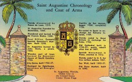 Florida Saint Augustine Chronology And Coat Of Arms Oldest City In The United States Under Three Flags - St Augustine