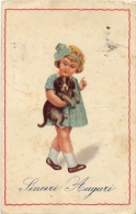 Bambina - Con Cane - Singeri Auguri - Formato Piccolo Viaggiata - Collezioni & Lotti