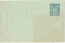 LSAU3 - EP ENVELOPPE SAGE 5c SUR PAPIER VERT 116x76mm TÂCHE - Standard Covers & Stamped On Demand (before 1995)