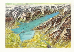 Cp, Carte Géographique, Lac De Garde (Italie) - Carte Geografiche