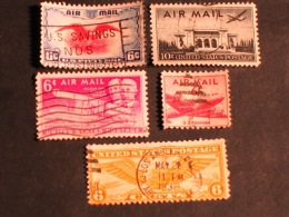 ÉTATS - UNIES / UNITED-STATES  1934 - 49  Sc.# C-19,23,34,39,45 - 2a. 1941-1960 Used