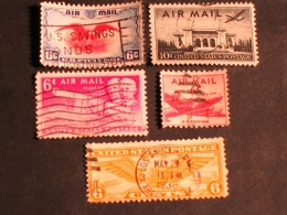 ÉTATS - UNIES / UNITED-STATES  1934 - 49  Sc.# C-19,23,34,39,45 - 2a. 1941-1960 Usati