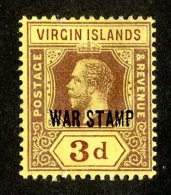 211 X)  Br. Virgin Is. 1916  SG.79a -sc MR2-lemon    M* - British Virgin Islands