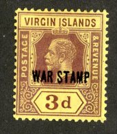 213 X)  Br. Virgin Is. 1916  SG.79a -sc MR2-lemon    M* - British Virgin Islands