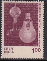 India MNH 1979, Centenery Of Electric Lamp. Energy, Old And Modern Bulb. - Neufs