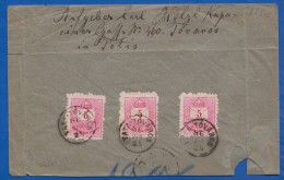 Ungarn; Brief Mit 3 X 5 Kr; 1886 Einschreiben; Recommande; Registered Von Tata Tovaros Nach Wien - Storia Postale