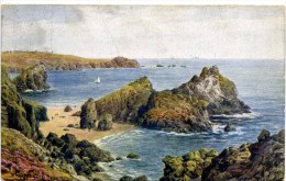A R QUINTON 2194 - KYNANCE COVE FROM THE RILL, CORNWALL - With Couple On Beach - Quinton, AR