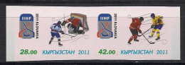 Kyrgyzstan. 2011 Ice Hockey World Championship. Slovakia. Streep Of 2v IMPERFORATED - Kirghizistan