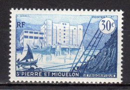 (SA0113) SAINT PIERRE AND MIQUELON, 1955 (Fish Freezing Plant, 30c., Ultramarine And Dark Blue). Mi # 375. MNH** Stamp - Ungebraucht
