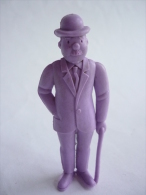 FIGURINE PUBLICITAIRE ESSO Belge 1973 Monochrome Violet -Tintin - DUPOND Canne Main Gauche - Tim & Struppi