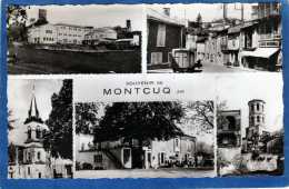 46 MONTCUQ MULTIVUES CARTE PHOTO N&B DENTELEE - Montcuq