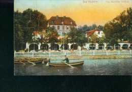 Litho Bad Nauheim 20.5.1908 Cafe Restaurant Teichhaus Ruderboot C. Ahrens - Bad Nauheim