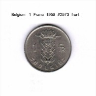 BELGIUM    1  FRANC  1958   (KM # 143.1) - 1 Franc