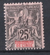 P 282 ++ ETABLISSEMENT L'INDE 1892  HINGED * - Unused Stamps