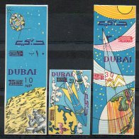 Dubai 1965 53  - 55 Non Dentelé ** Astronautique - Espace - - Fusée - Timbres Non émis Surchargés - Dubai