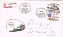 4592. Carta Certificada PRAHA (Chcoslovaquia) 1979. Space Interkosmos - Storia Postale