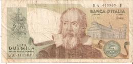 BILLETE DE ITALIA DE 2000 LIRAS DEL AÑO 1973  GALILEO  (BANKNOTE) - 2000 Lire