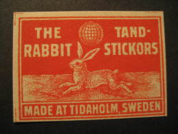 Tidalhom Rabbit Rabbits Farm Agriculture Food Sweden Poster Stamp Label Vignette Viñeta Cinderella - Conejos