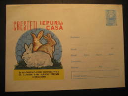 Romania 1966 Rabbit Rabbits Farm Agriculture Food Postal Stationery Cover - Conejos