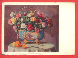 132951 / Flora Flore 1959 Flower Fleur Blüte Rose Rosier Rosa Rosen Lemon Orange By VASILYEB Stationery Russia - 1950-59