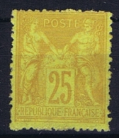 France: 1876, Yv Nr 92 A  Not Used (*) - 1876-1898 Sage (Type II)