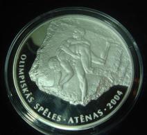 (!) LATVIA ; SILVER PROOF 1 LATS COIN 2002 YEAR ATHENS 2004 OLYMPIC GAMES  Proof - Letland