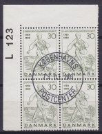 Denmark 1969 Mi. 474    30 Ø Dänische Landhaushaltgesellschaft Säender Bauer Rand Margin "L 123" (Cz. Slania) 4-Block !! - Blocks & Kleinbögen