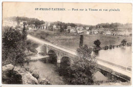 CPA St Priest Taurion Saint  Pont Sur La Vienne Et Vue Générale 87 Haute Vienne - Saint Priest Taurion