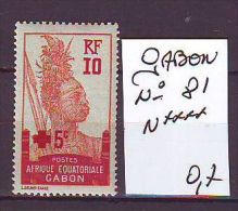 FRANCE. TIMBRE. CROIX ROUGE. COLONIE. GABON. N° 81 - Unused Stamps