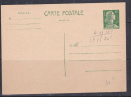 FRANCE ENTIER POSTAL CARTE POSTALE 12F VERT TYPE MULLER TRES BEAU - Overprinter Postcards (before 1995)