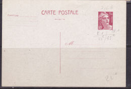 FRANCE ENTIER POSTAL CARTE POSTALE 3F50 ROUGE BRUN TYPE GANDON TRES BEAU - AK Mit Aufdruck (vor 1995)