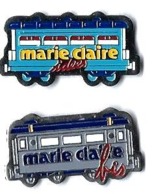 PRESSE - S 265 - MARIE-CLAIRE IDEES Et MARIE-CLAIRE BIS - 2 Pin's - Verso : SM - TGV