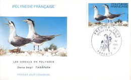 (M400) French Polynesia FDC Cover - Premier JOur - 1980 - Birds - Sterna Vergii - FDC