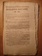 BULLETIN DES LOIS Du 24 MAI 1826 - TABAC - MONUMENT MEMOIRE LOUIS XVI - FOIRE BOUSSAC ILLE ET VILAINE MEHUN CHER FOIRES - Décrets & Lois