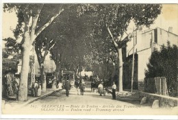 Carte Postale Ancienne Ollioules - Route De Toulon. Arrivée Des Tramways - Chemin De Fer - Ollioules