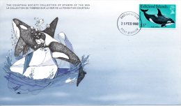 FALKLAND. N°298 Sur Carte Maximum (Maximum Card) De 1980. Orque/Baleine. - Baleines