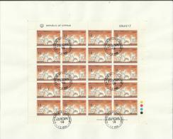 EUROPA CEPT 1994 - CYPRUS  SET OF 2 LARGE FDC EACH WITH 20 STAMPS FULL NUMBERED SHEET OF 10 C AND 30 C (COPPER-SMELTING- - 1994