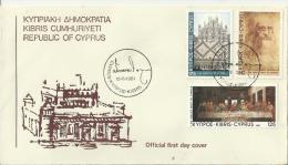 CYPRUS 1981 - FDC - VISIT OF LEONARDO DA VINCI TO CYPRUS W 3 STS OF 50-125-175 POSTM CYPRUS JUN 15, 1981 RE CHILAR 23 - Briefe U. Dokumente