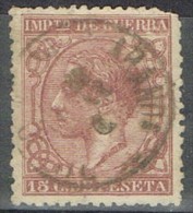 Sello Alfonso XII Impuesto Guerra, 15 Cts, Fechador ARANDA De DUERO (Burgos), Num 188 º - Kriegssteuermarken