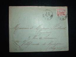 LETTRE POUR FRANCE TP 10C OBL. 12-4-11 BIZERTE REGENCE DE TUNIS - Lettres & Documents