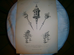 PLANCHE L ART ET L INDUSTRIE  LAMPE DE PROCESSION ANNEE 1886 - Otros Planes