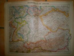 ANCIENNE CARTE DE L ALLEMAGNE DU SUD,AUTRICHE  DIM 57 X 45 CM - Topographische Karten