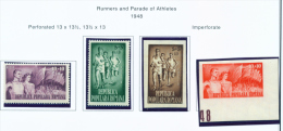 ROMANIA - 1948 National Sports Mounted Mint (perf And Imperf) - Unused Stamps