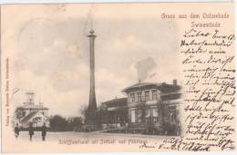 Gruss Aus Dem Ostseebade Swinemünde Schifffahrtsamt Mit Zeitball Und Fährhaus Belebt Świnoujście 28.6.1901 Gel - Pommern