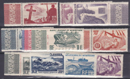 ST PIERRE ET MIQUELON  1947 YT 325 A 343  *  ET **     TB - VOIR DESCRIPT. - Unused Stamps